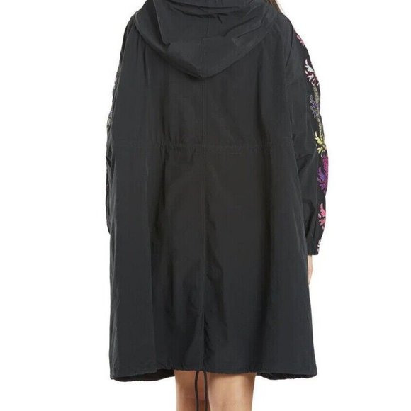 Free People Black Utility Jacket with Floral Embroidery - Picture 4 of 4